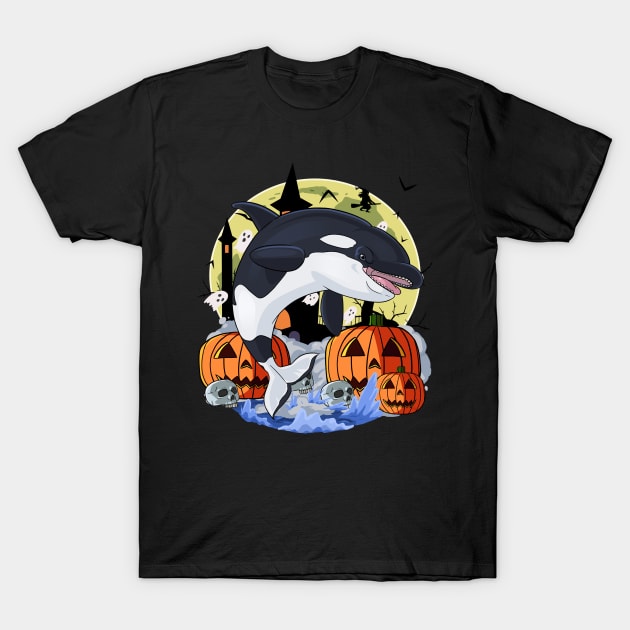 Killer Whale Orca Happy Halloween T-Shirt by Noseking